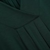Women's Plus Size Long Sleeve V Neck Tunic Tops Pleated Solid Tee Shirt Causal Loose Blouse, Dark Green, 2XL - 4 of 4