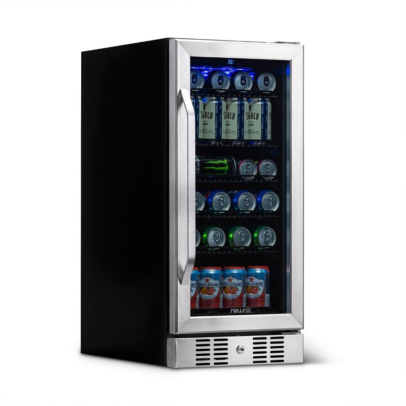 Newair 15" Built-in 96 Can Beverage Fridge in Stainless Steel with Precision Temperature Controls and Adjustable Shelves, 1 of 12
