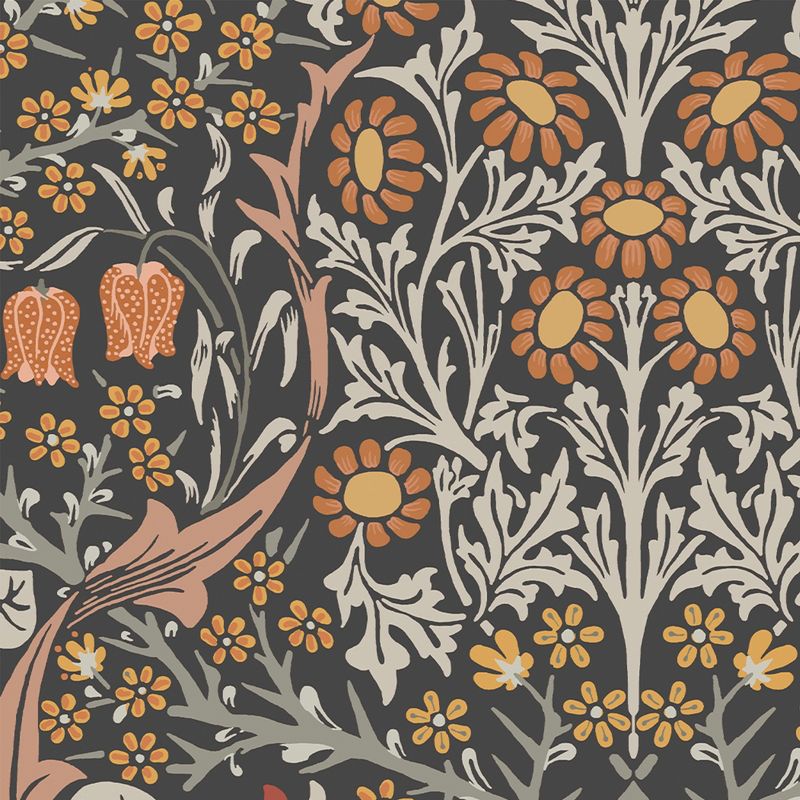 William Morris at Home Blackthorn Charcoal & Burnt Orange Wallpaper, 4 of 5