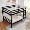 NicBex Bunk Bed,Wood Bunk Bed Frame with Ladder and High Guardrail,Twin Size Bed Frame for Kids Teens,No Box Spring Needed - 2 of 4