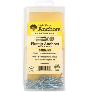 Hillman 0.164 in. D X 7/8 in. L Plastic Pan Head Ribbed Anchor Kit 1 pk - 1 of 1