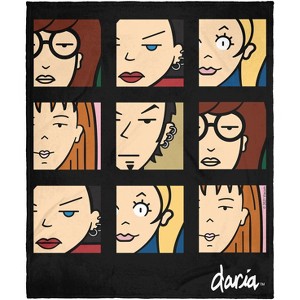 Intimo MTV Daria Character Faces Plush Fleece Throw Blanket Wall Scroll Multicoloured - 1 of 4