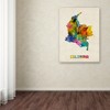 Michael Tompsett 'Colombia Watercolor Map' Canvas Art - image 3 of 3