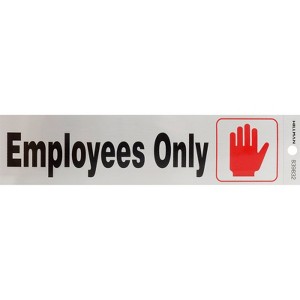 Hillman English Silver Employees Only Decal 2 in. H X 8 in. W - Case of 6 - 1 of 1