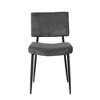 DOMETOUR Modern Simple Dining Chair Fabric Upholstered Kitchen Chairs with Black Metal Legs Set of 2 - 3 of 4