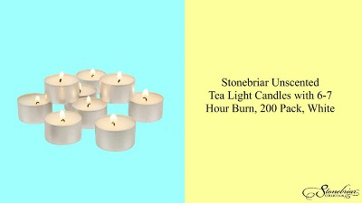 Palm Wax Unscented White Tealight Candles, 300 Pack