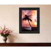 HomeRoots Palm Tree Sunset Black Framed Print Wall Art - 2 of 4