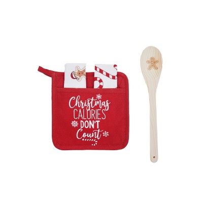 C&F Home Xmas Calories Potholder Set of 4