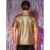 Lars Amadeus Men's Round Neck Short Sleeves Nightclub Party Metallic T-Shirt - 3 of 4
