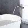 Cobbe Single Handle Floor Standing Tub Faucet Set, Freestanding Tub Filler with Handheld Shower, Tub Spout and 59-Inch Hose, Brushed Nickel - 4 of 4