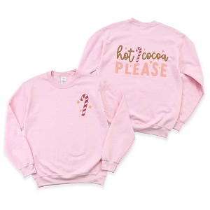 Simply Sage Market Women's Graphic Sweatshirt Hot Cocoa Please Front And Back - 1 of 3