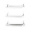 VYNXARIA Rustic Floating Wall Shelf - Wall-Mounted Triple Shelf Bracket for Books and Decorative Items, White/Chrome - 4 of 4