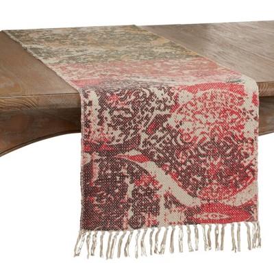 72" x 16" Cotton Distressed Rug Table Runner Orange - Saro Lifestyle