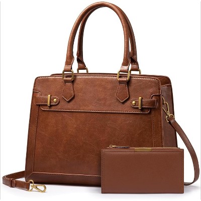 Handbags for Women, Tote Shoulder Bag Satchel Black Purse and PU Leather Top Handle for ladies