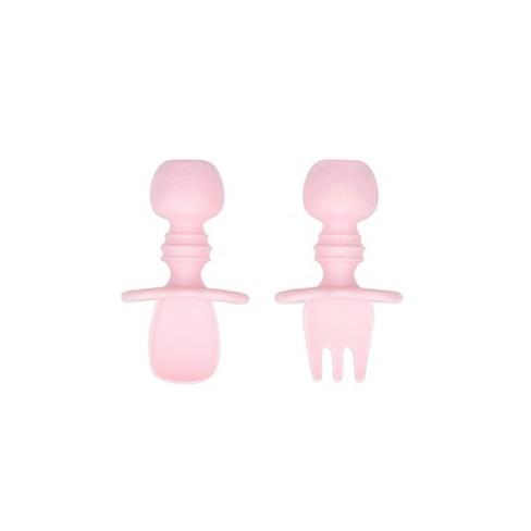 Bumkins Toddler Pink Fork and Spoon Set