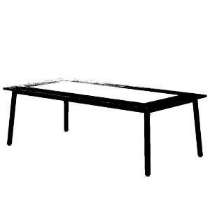 Resenkos Computer Desk, Office Desk, Study Desk,79" Conference Table, Rectangular Executive Desk with Metal Frame,Rustic Brown & White - 1 of 1