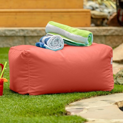 Flamingo Outdoor Bean Bag Ottoman with Weather-Resistant Fabric
