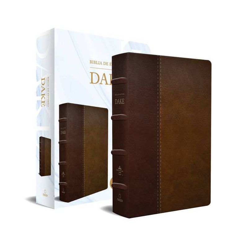 Rvr 1960 Biblia de Estudio Dake, Tamaño Grande, Piel Duotono Marrón / Spanish RV R 1960 Dake Study Bible, Large Size, Duotone Brown Leather, 1 of 2