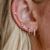 Gold Earrings for Women, 14k Gold Plated Dangle Huggie Earrings for Women Trendy Dainty Gold Hoop Earring Stacks Pearl Chain Drop Cartilage - 2 of 4