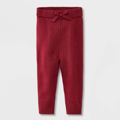 Baby Ribbed Sweater Leggings - Cat & Jack™ Maroon 12M