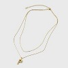 14K Gold Dipped Cubic Zirconia Duo Initial Multi-Strand Necklace - A New Day™ Gold - 2 of 4