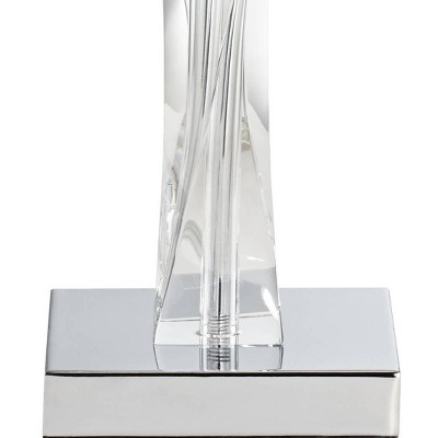 Vienna 25" Clear Crystal Glass Table Lamp with White Shade