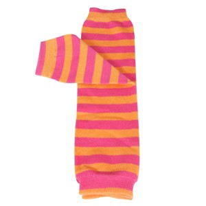 Wrapables Colorful Baby & Toddler Leg Warmers, Stripes Pink & Orange - 1 of 2