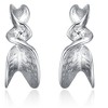 Guili White Gold Plated Cubic Zirconia Twisted C-Hoop Earrings - 2 of 2