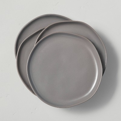4pk Stoneware Salad Plate Set Matte Gray - Hearth & Hand™ with Magnolia