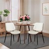 Dining Chairs Set of 6, Mid-Century Modern Upholstered Accent Chairs, Dining Room and Kitchen Chairs with Walnut Wood and Metal Legs, Black - 4 of 4