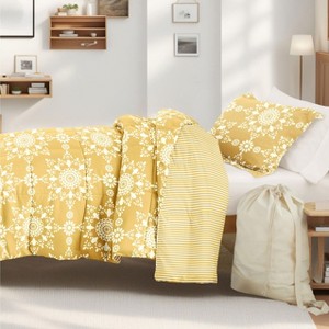 8PC Campus Ready Dorm TwinXL Bedding Bundle, Patterned Comforter Set, Solid Sheet Set, Pillows and Laundry Bag - Becky Cameron - 1 of 4