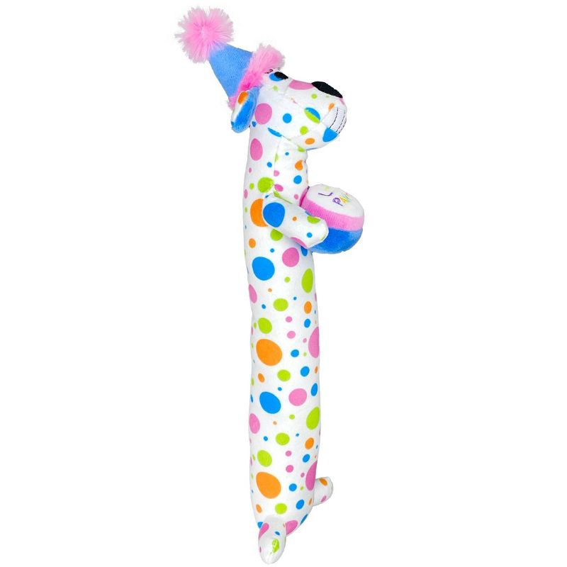 Multipet Birthday Polka Dots Loofa Dog Toy - 12&#34;, 2 of 4