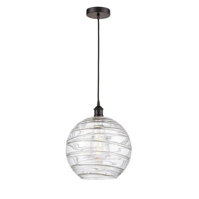 Athens Deco Swirl - 1 Light Mini Pendant In Industrial Style-14.75 Inches Tall and 12 Inches Wide