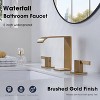 Mixxidea Waterfall Bathroom Sink Faucet 3 Hole, 8 inch with Pop Up Drain brushed gold - 2 of 3