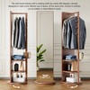 QingMoon 360° Rotating Full Length Mirror, Solid Wood Floor Mirror, with Coat Rack and Open Shelves for Living Room and Dressing Room - 3 of 4
