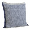 20" X 20" Dark Blue And White 100% Cotton Abstract Zippered Pillow - 4 of 4