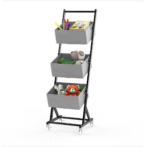 Wikineon 3-Pack Single Row Sorting Hamper in Grey: Space-Saving Laundry Organizers with Efficient Sorting Design, Ideal for Bedroom, Bathroom - 1 of 2