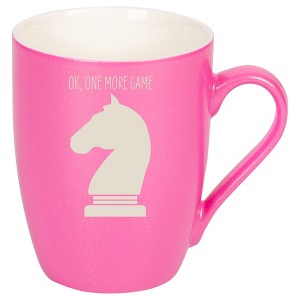 100 North Chess Knight 10 Ounce Pink Metallic Finish, Comfortably Fits Your Hands, New Bone China Coffee Tea Cup Mug, Ok, One More Game - 1 of 1