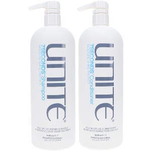Unite 7 Seven Seconds Shampoo + Conditioner LITER DUO SET (33.8 oz / 1 L) Daily Moisturizing Moisture Shine Hair Product System Kit - 1 of 3