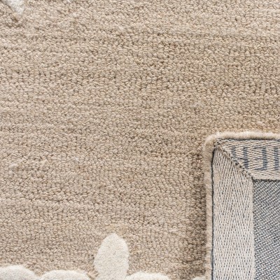 Bella 5' x 5' Square Beige Ivory Hand-Tufted Wool Area Rug