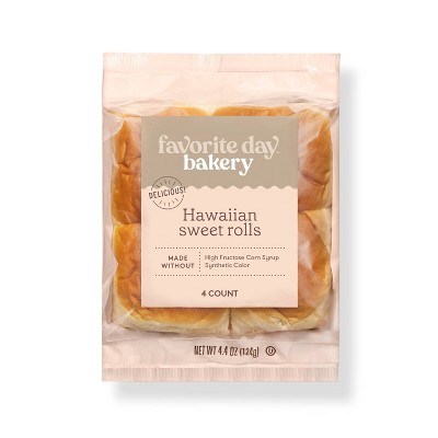 Hawaiian Sweet Rolls - 4.4oz/4ct - Favorite Day™