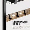 FURNIinspire Hall Trees Wide Hall Tree Clothes Rack Coat Rack Entryway Organizer With 2 Movable Drawers, Shoe Storage, Brown, 11.8"*33.1"*70.86" - 4 of 4