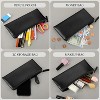 Fmeida Pencil Case Black Pencil Bag PU Leather Pen Case Small Zipper Pouch for Pencils, Pens, Markers, Makeups, Change, Coins - 2 of 4