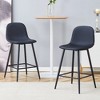 KTMBDW Modern Bar Stools Set of 2, Counter Stool Barstools with Black Metal Legs and Rounded Backrest, Bar Chairs for Bars, Living Rooms - 3 of 4