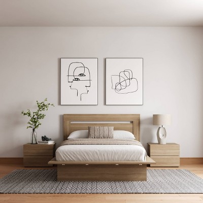 Malibu Brown Oak 4-Piece Modern Bedroom Set