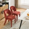 Lyngins 2-Pack Upholstered Dining Chairs, Chenille Kitchen Chair Features a Hollowed-Out Backrest Design, Iron Frame, Comfortable Cushions - 2 of 4
