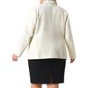 Agnes Orinda Women's Plus Size Texture Tweed Elegant Long Sleeve Work Office Blazer - 4 of 4