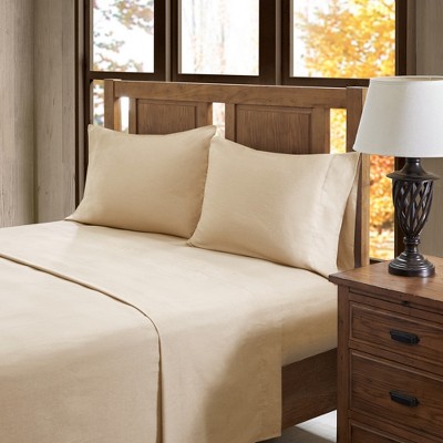 Solid Flannel Sheet Set (queen) Tan Target