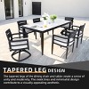 7-Piece Outdoor Dining Set, Swivel and Stationary Chairs with Cushions,  Sintered Stone Top Table with Umbrella Hole-Coolbibila - 2 of 4