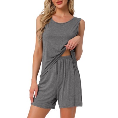 INSPIRE CHIC Women's Cotton Soft Sleeveless Tank Top with Shorts Pajama Set